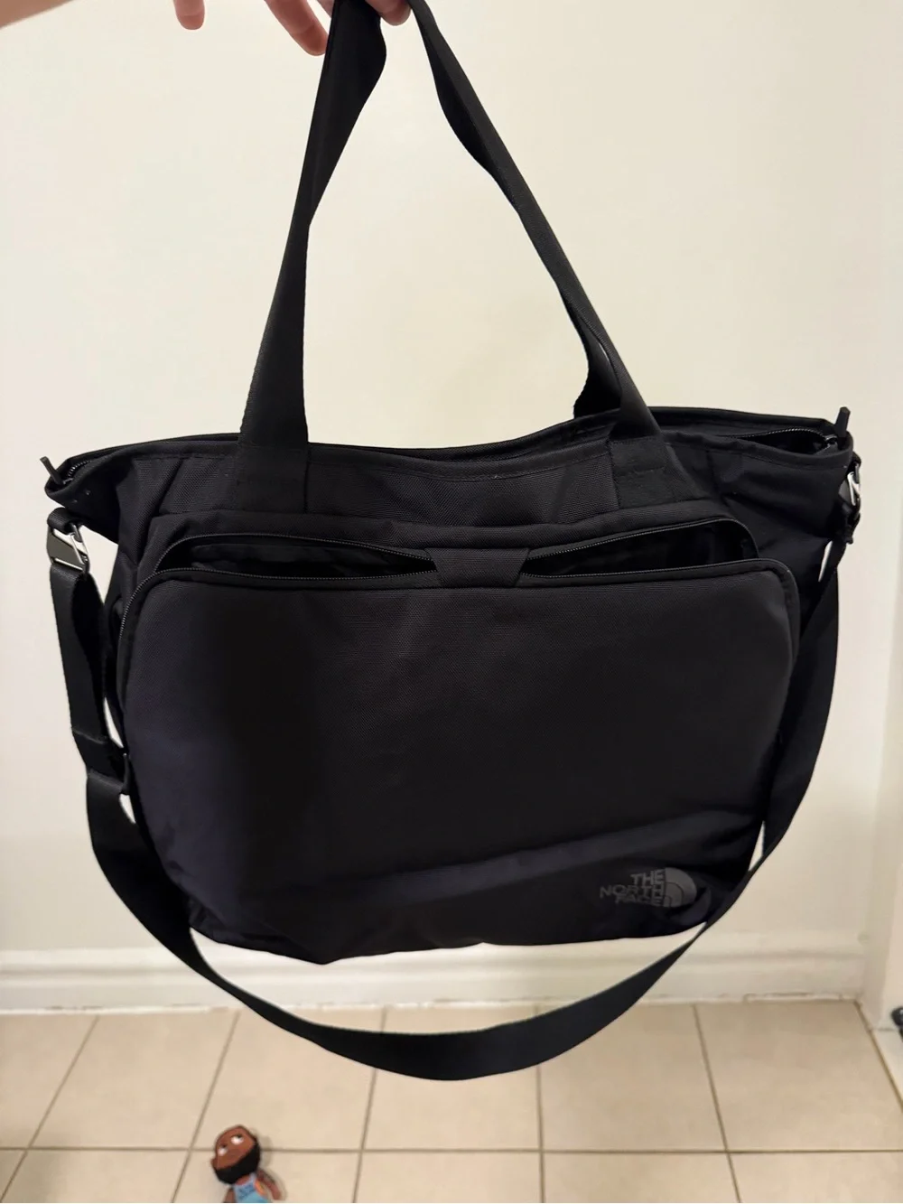 The North Face Black Messenger Tote with Shoulder Strap